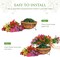 Artificial Hanging Flower Basket for Outdoors, UV Resistant Faux Silk Hanging Plants with 12 Branch Full Design, Fake Daisies Eucalyptus Basket for Porch Patio Garden Balcony Home Decor, Mixed Colors